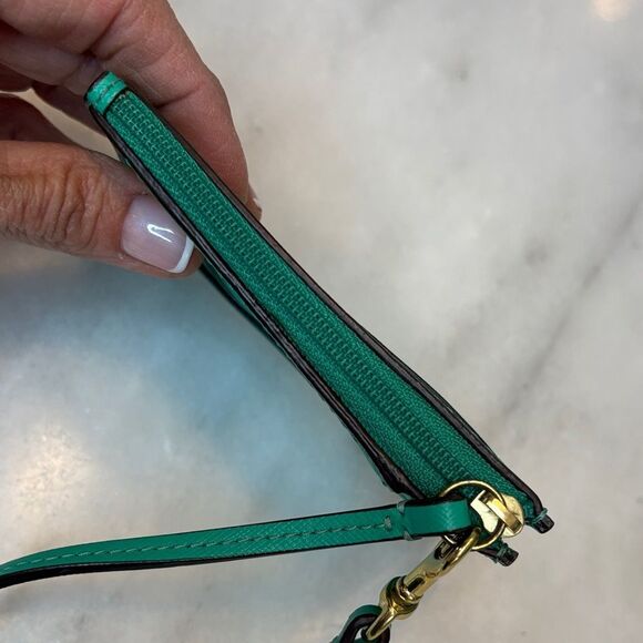 Coach Saffiano Leather Card Holder Key Chain Wallet - Picture 11 of 16